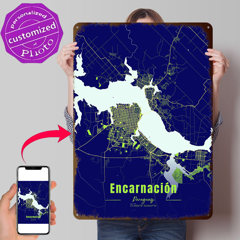 Custom Map Poster - Decorazione Encarnación, Articoli per la Casa,