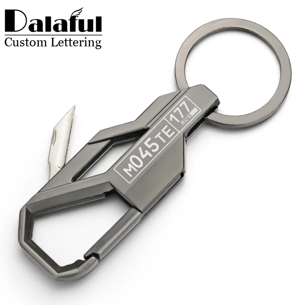 Initial Ring Custom - Mini coltello portachiavi pieghevole personalizzato auto
