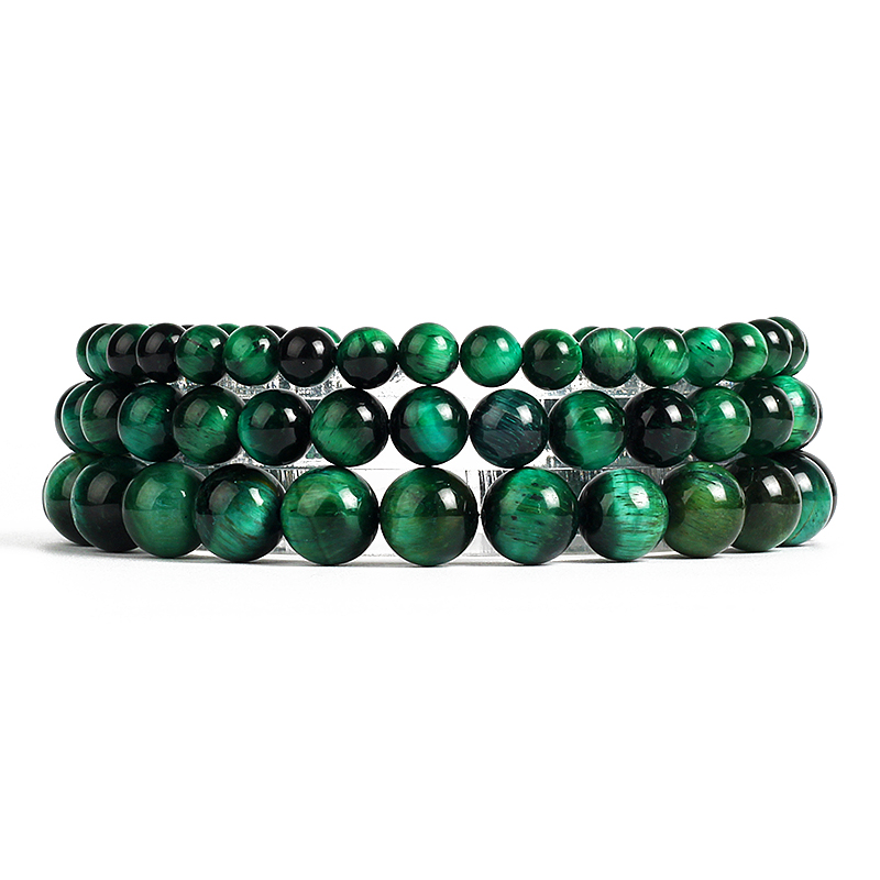 Coordinates Bracelet - Bracciale con occhio di tigre verde