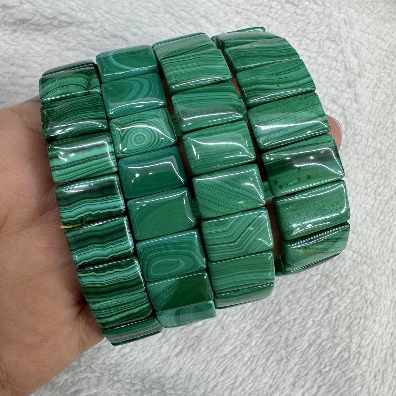 Coordinates Bracelet - Braccialetto di crisocolla di Malachite verde