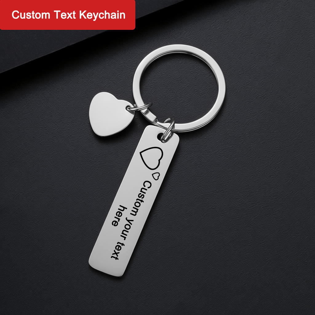 Initial Ring Custom - Portachiavi Personalizzato con Testo, Anello Portachiavi