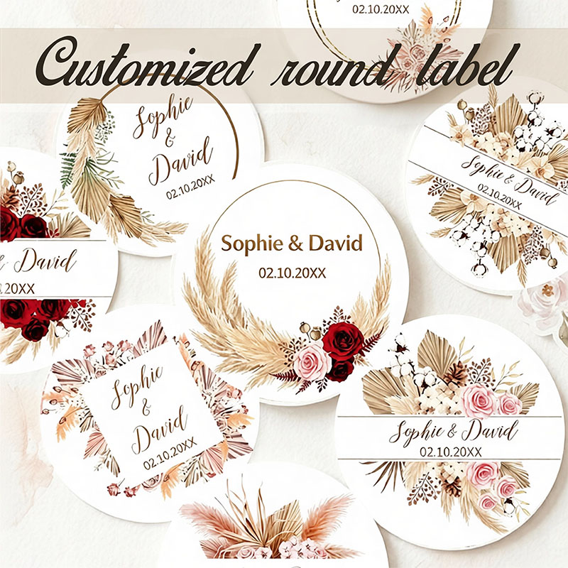 Personalized Name Box - Adesivi Personalizzati Boho per Matrimonio con
