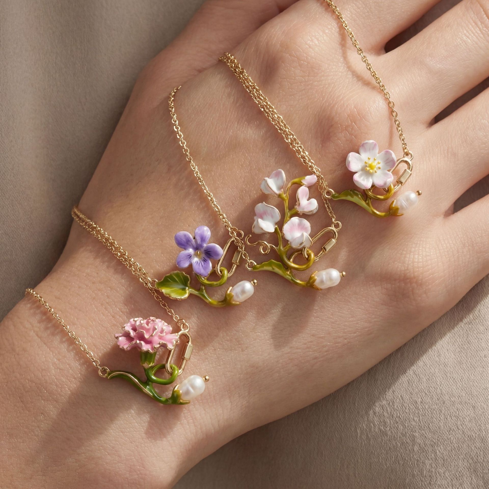Birth Flower Necklace - Collana con Fiore del Mese di