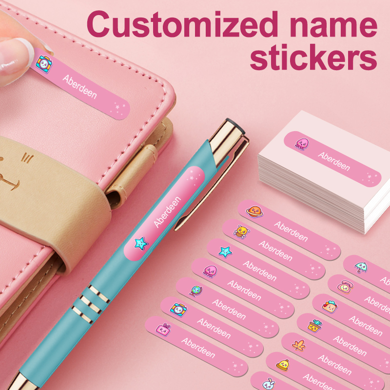 Personalized Name Box - Adesivi Personalizzati Impermeabili per Bottiglie Scolastiche