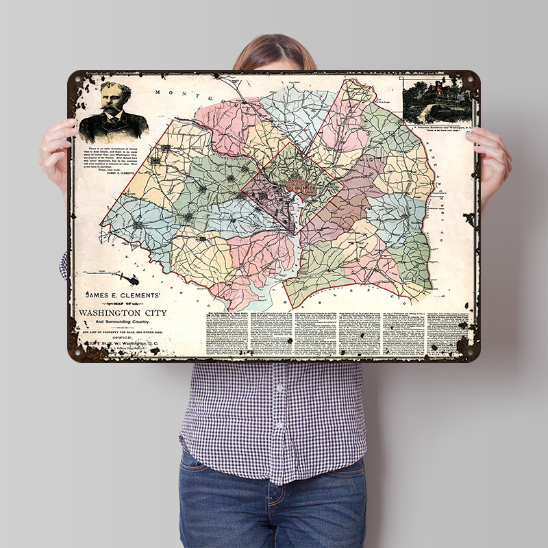 Custom Map Poster - Poster Stampato della Mappa di Washington,