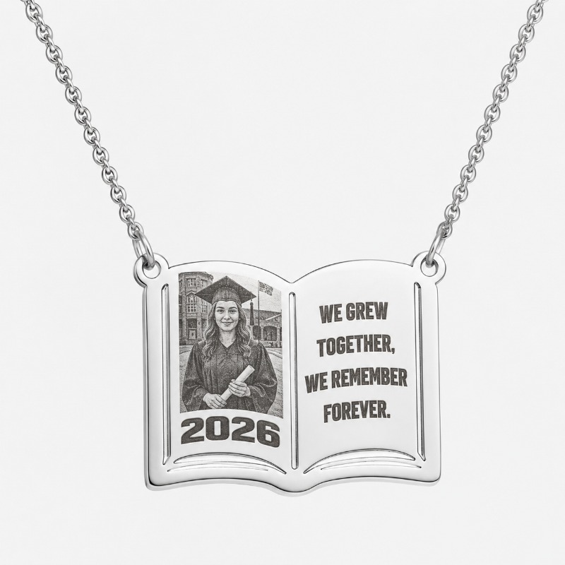 Custom Photo Book - Collana con Foto Personalizzata in Acciaio
