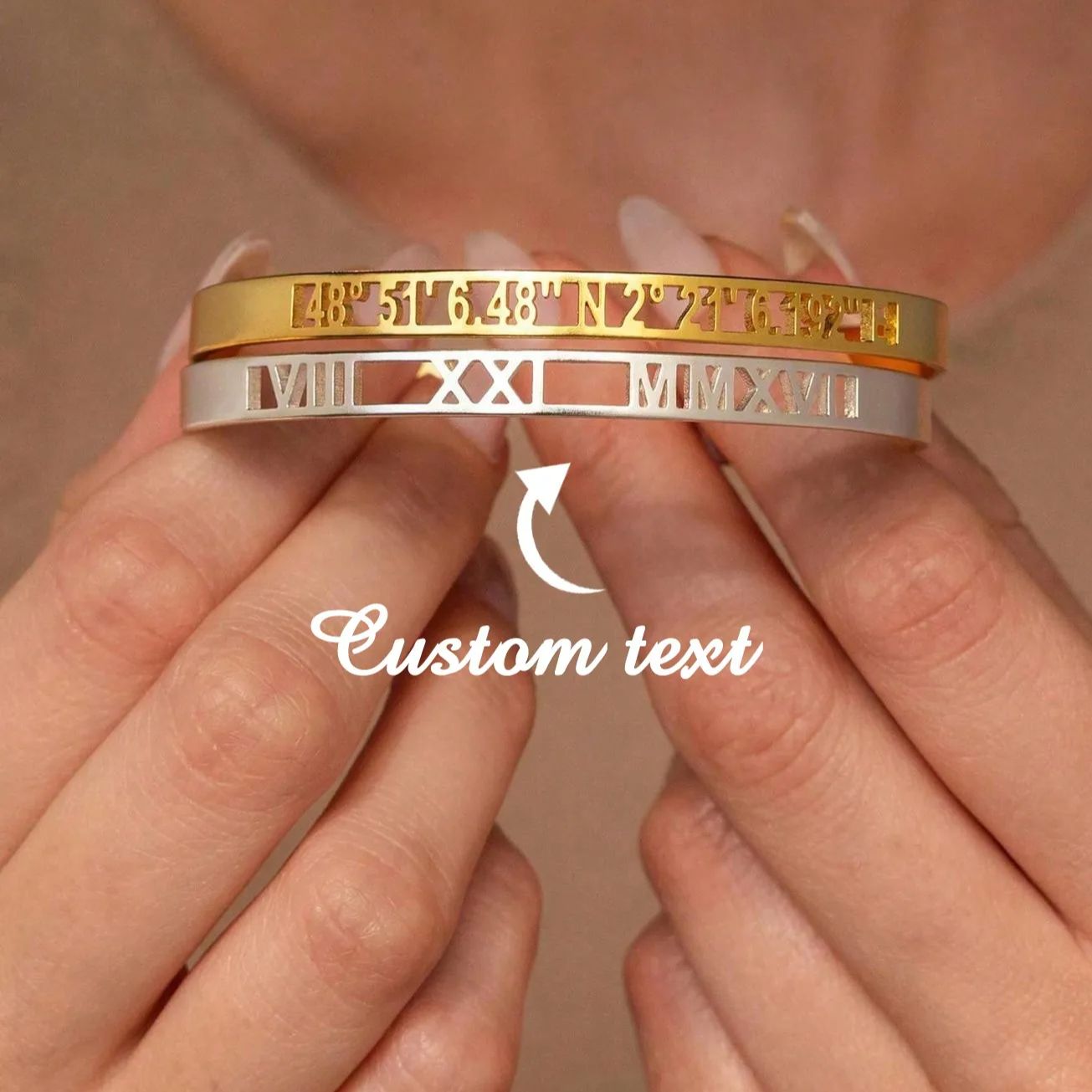 Coordinates Bracelet - Braccialetti con numeri romani con data
