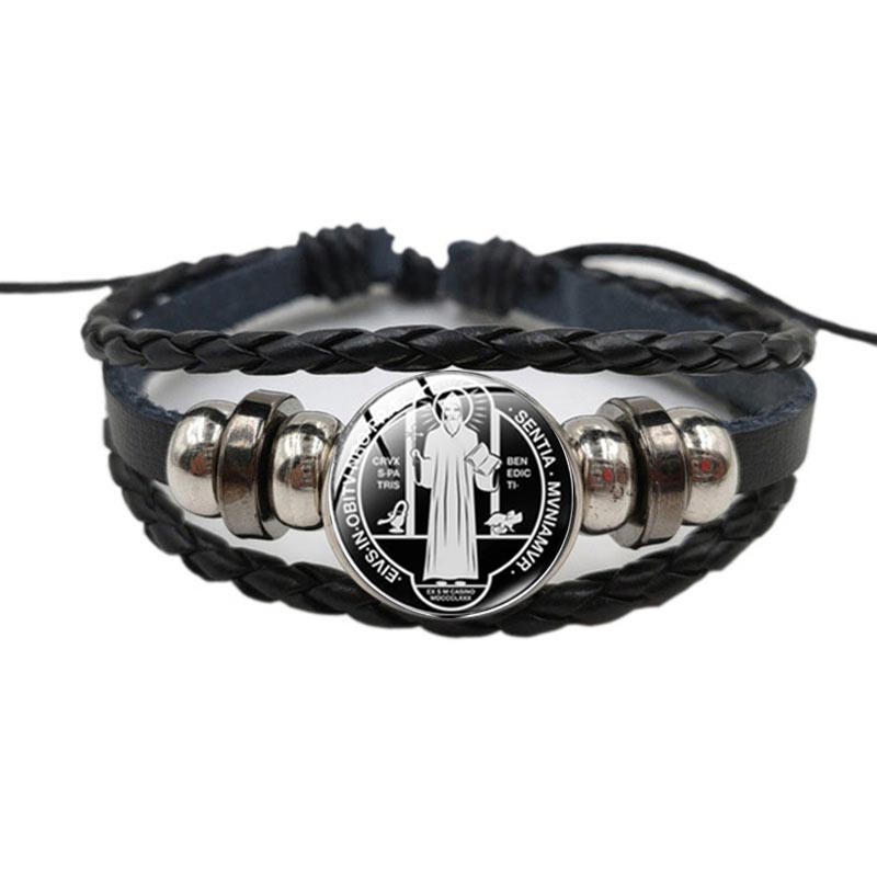 Coordinates Bracelet - Bracciale in pelle per esorcismo cattolico