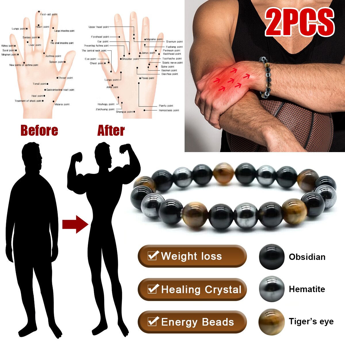 2 pz/set bracciale a tripla pr - Coordinates Bracelet recensione e prezzo