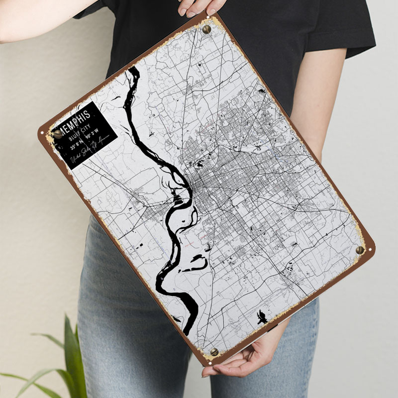 Memphis TN USA Targhe in banda - Custom Map Poster recensione e prezzo