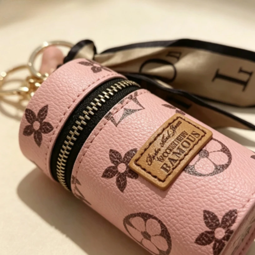 Mini pochette cilindrica rosa  - Monogram Keychain Leather recensione e prezzo