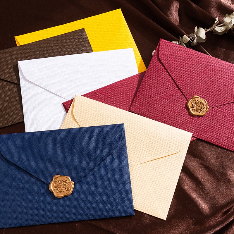5 buste con motivo in lino ret - Wax Seal Letter Kit recensione e prezzo